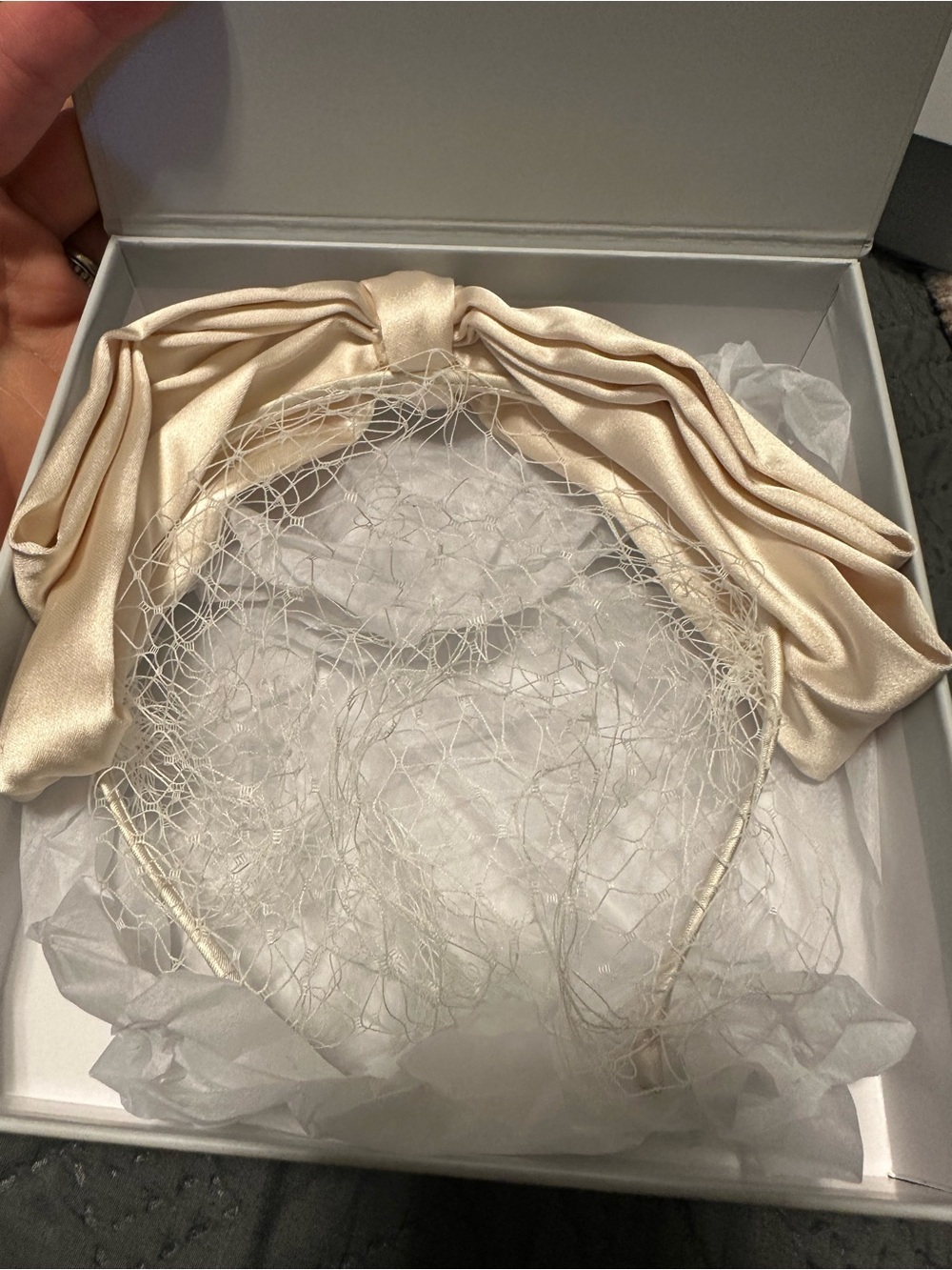 Ivory headband veil